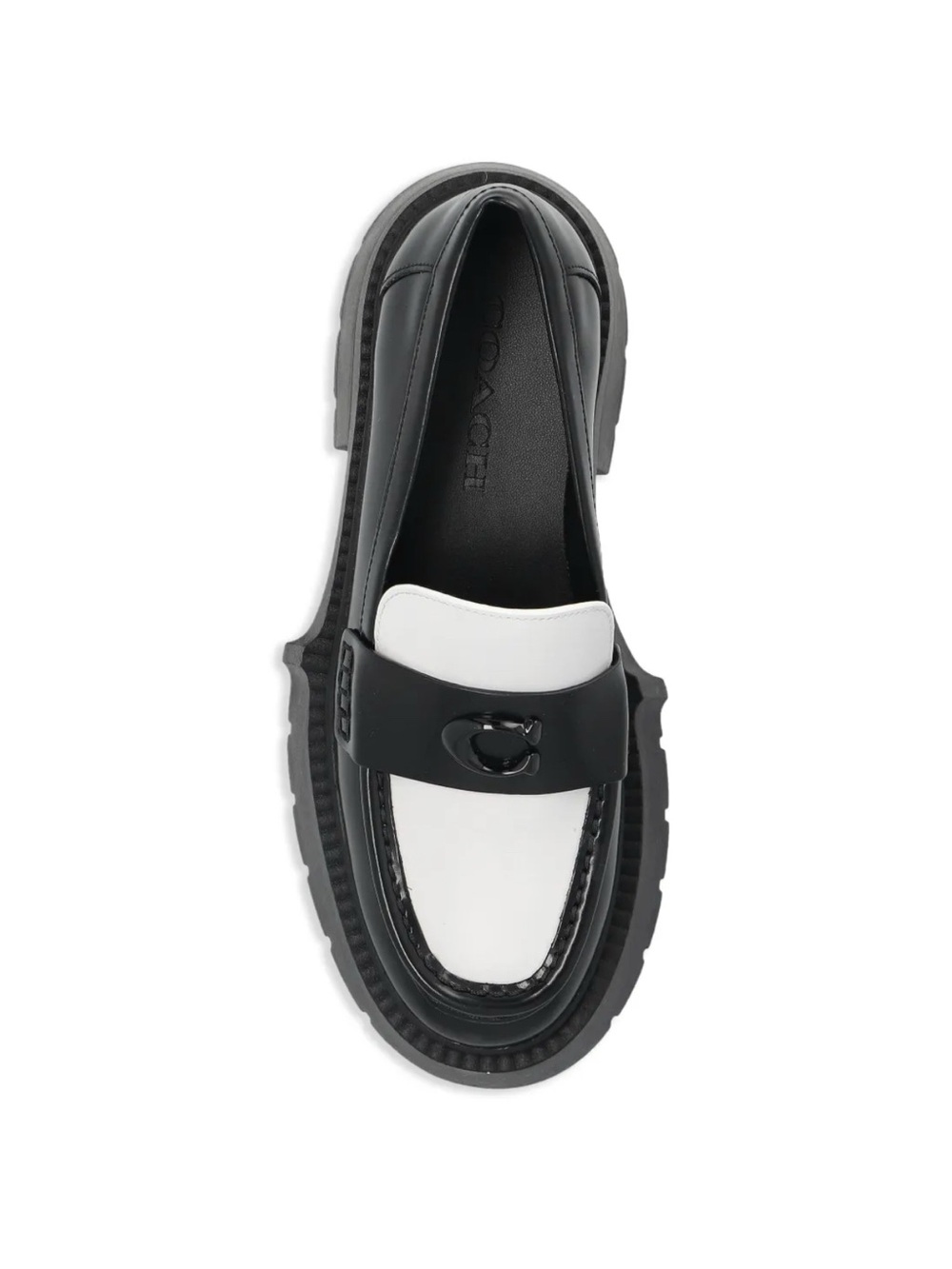 Coach Leah Platform Leather Loafers
Black / Optic White • Size US 8.5B / EU 39